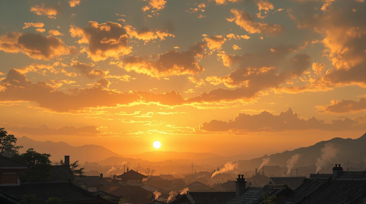 51AI短剧温情剧场 51AI短剧 - 暮色四合的温情剧场,夕阳下的乡村美景